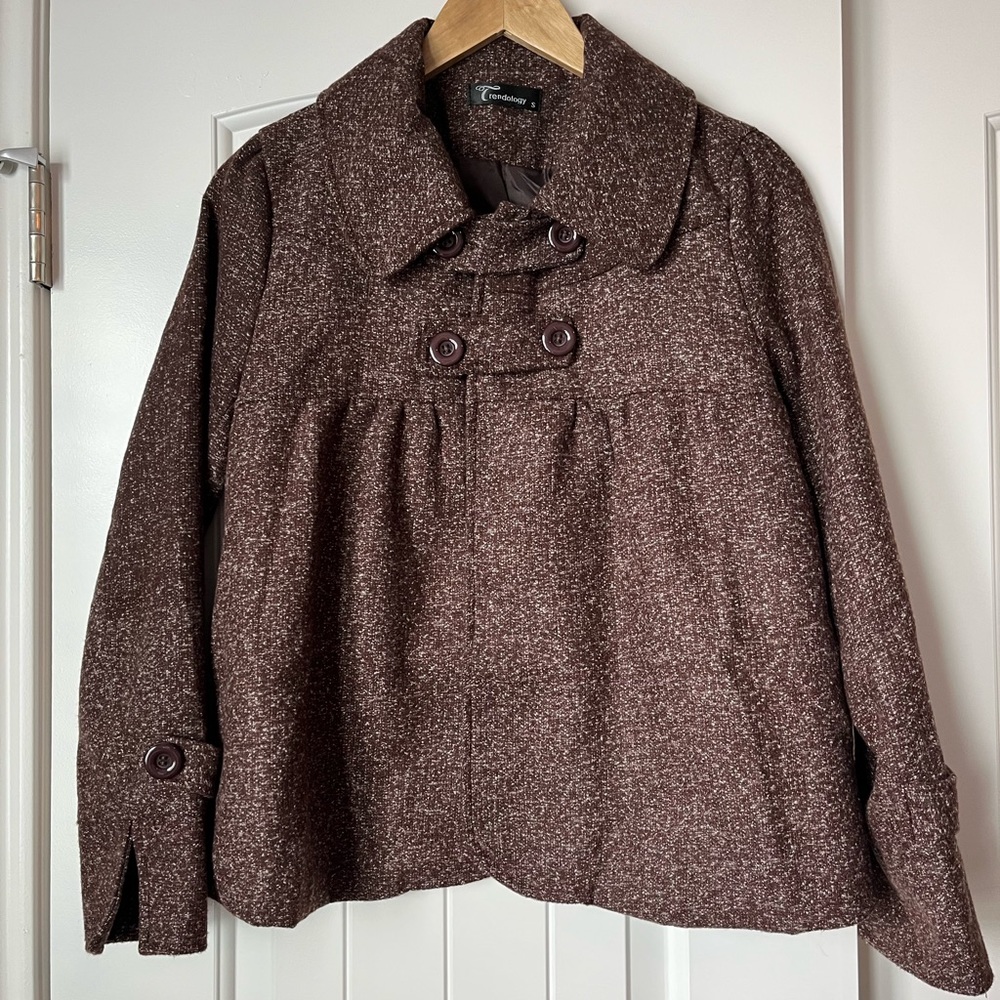 Brown Trendology Button Jacket (Small)